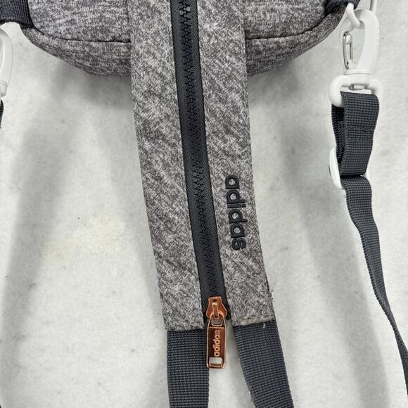 Adidas Convertible Crossbody Backpack Sling Bag Gray Zip Pockets - Picture 9 of 11